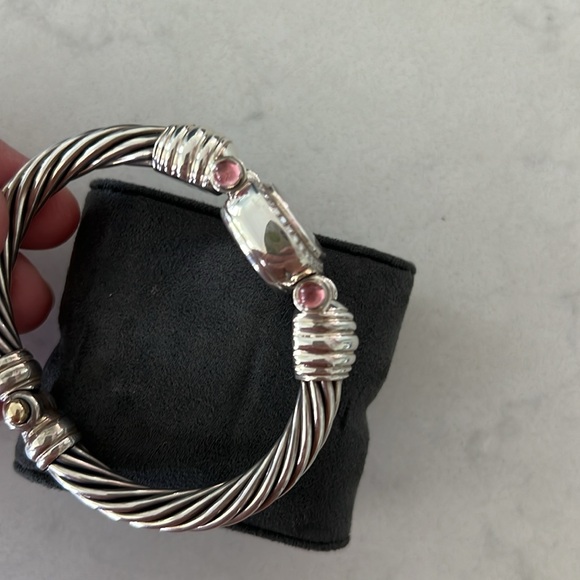 Vintage David Yurman Sterling Silver Pink Tourmaline and Diamond Wrist Watch. - Picture 12 of 12